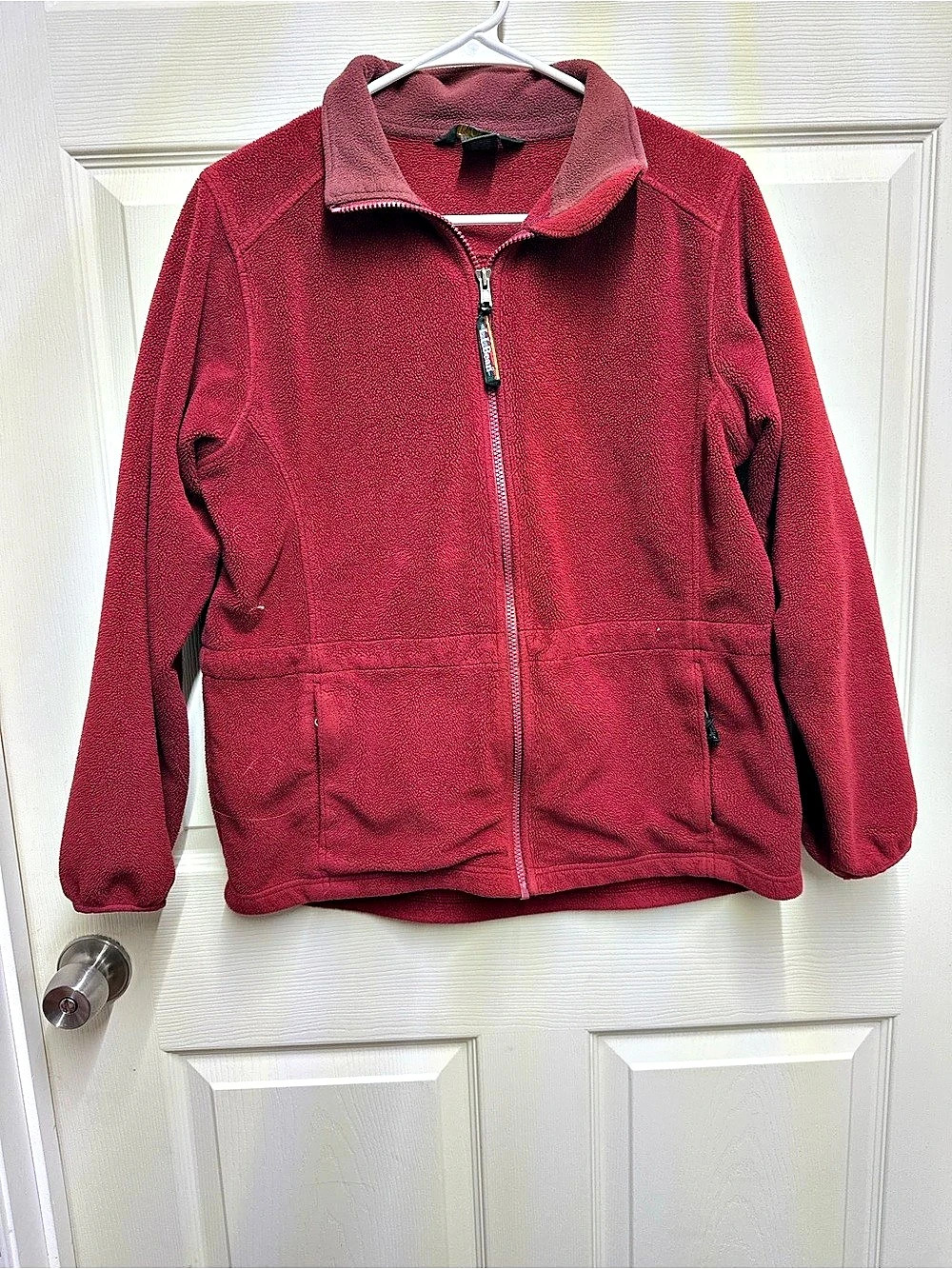 L.L.Bean Red Fleece Full-Zip Jacket Size Small Petite